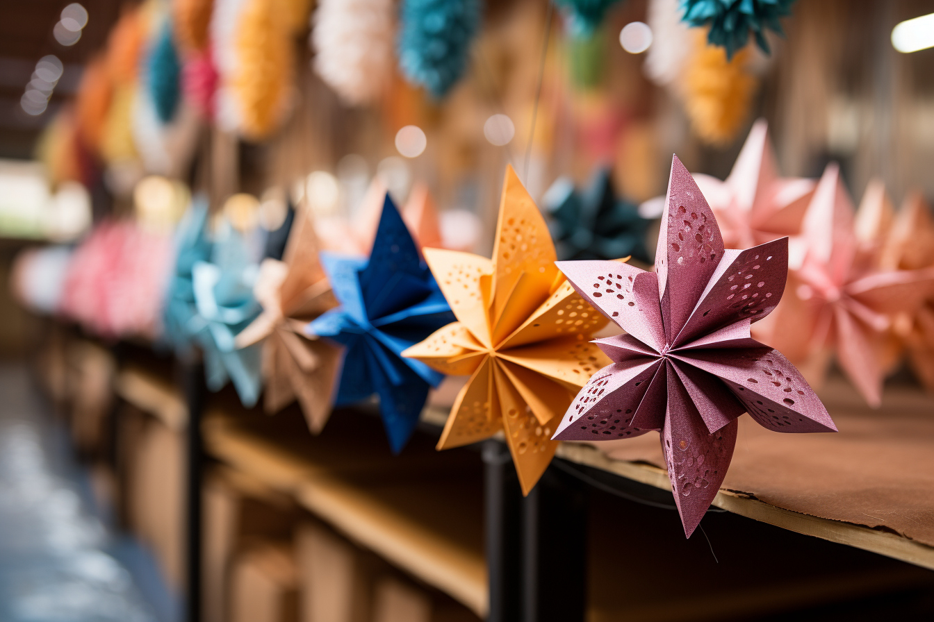 La fabrication de décorations festives en papier recyclé